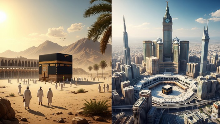 Zwischen Fortschritt und Rückbesinnung, Foto mit Hilfe von Gemini erstellt